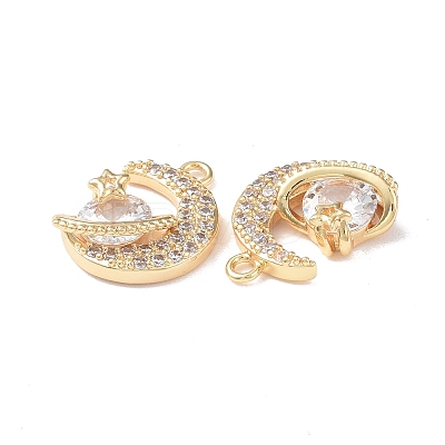Brass Micro Pave Cubic Zirconia Pendants KK-I702-06G-1