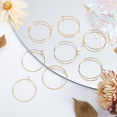20Pcs Brass Hoop Earrings Findings KK-BBC0001-89A-1