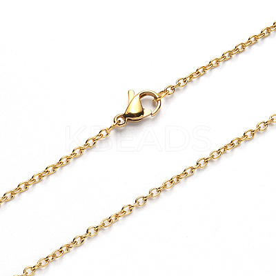 PVD Vacuum Plating 304 Stainless Steel Cable Chain Necklace NJEW-S420-007A-G-1