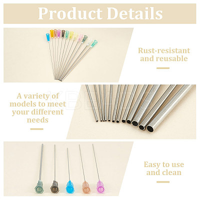 48Pcs 12 Style Plastic & Stainless Steel Fluid Precision Blunt Needle Dispense Tips TOOL-FG0001-19-1