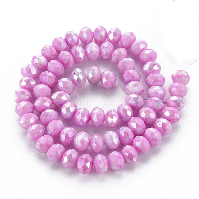 Opaque Baking Paint Glass Beads Strands EGLA-N006-010A-B06-1