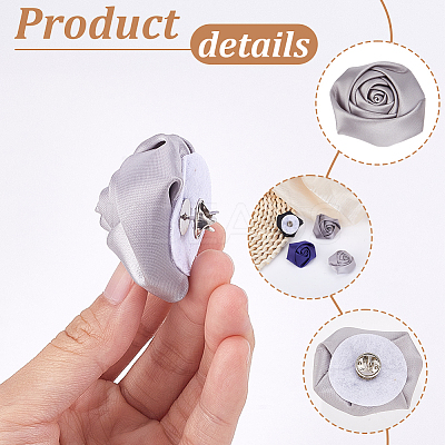 16Pcs 4 Colors Rose Cloth Brooch JEWB-GA0001-45-1