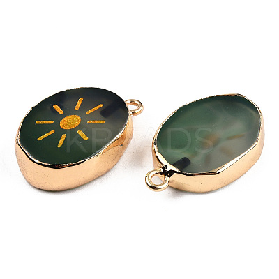 Natural Agate Pendants G-N326-156B-1