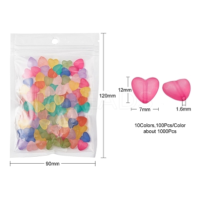 100Pcs 10 Colors Transparent Acrylic Beads FACR-YW0001-02-1