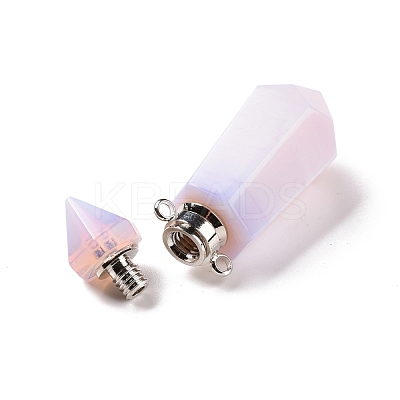 Faceted Glass Perfume Bottle Pendants GLAA-G080-01J-P-1