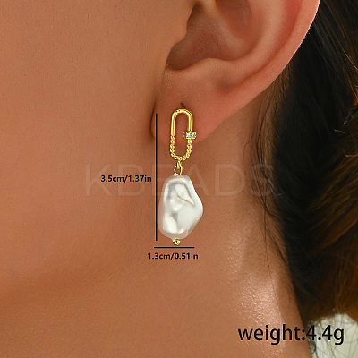 Elegant Brass Dangle Stud Earrings AI3565-4-1