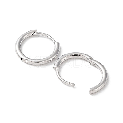 Rhodium Plated 925 Sterling Silver Huggie Hoop Earrings EJEW-K258-19C-P-1