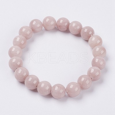 Natural Yellow Jade Beaded Stretch Bracelet BJEW-P209-15-6mm-1