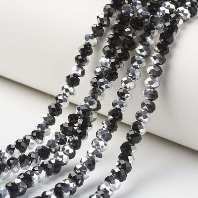 Electroplate Transparent Glass Beads Strands X-EGLA-A034-T8mm-M01-1