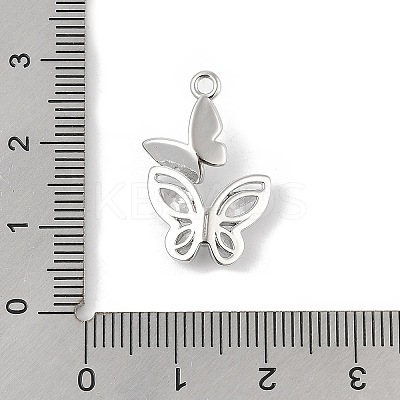 Brass Micro Pave Clear Cubic Zirconia Pendants KK-R219-33P-1