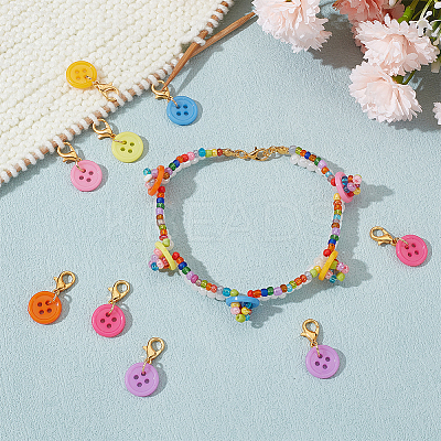 Flat Round Button Stitch Markers HJEW-AB00270-1