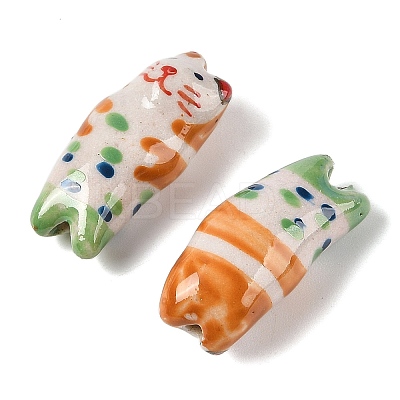 Hand-Painted Porcelain Beads X-PORC-R001-01F-1