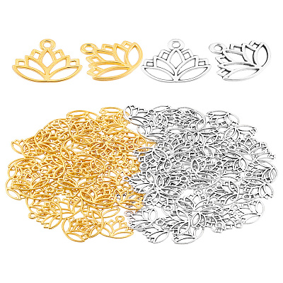 100pcs 2 Colors Tibetan Style Alloy Pendants FIND-LP0001-52-1