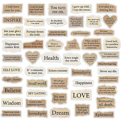 50Pcs PVC Self-Adhesive Inspirational Quote Stickers AJEW-R002-05A-1