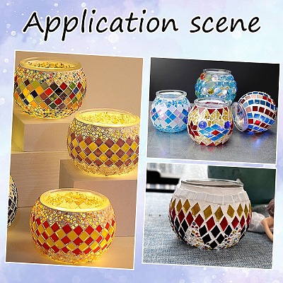 100Pcs 2 Colors Mosaic Tiles Glass Cabochons DIY-YW0012-19-1