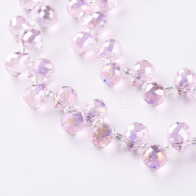 Transparent Glass Beads Strands GLAA-T006-14G-1
