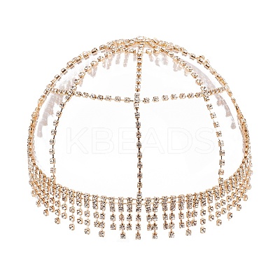 Alloy Rhinestone Mesh Headbands OHAR-WH20007-05G-02-1