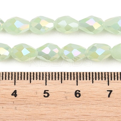Opaque Solid Color Electroplate Glass Beads Strands EGLA-N013-J6mm-B04-1-1