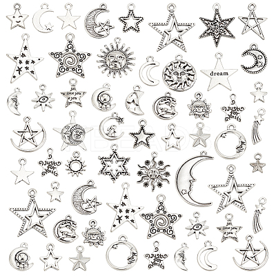 4 Sets 2 Style Tibetan Style Alloy Pendants FIND-HY0002-84-1