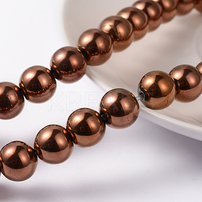 Non-Magnetic Synthetic Hematite Beads Strands X-G-G091-8mm-1