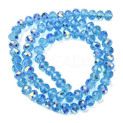 Electroplate Transparent Glass Beads Strands EGLA-A046-01C-16-1