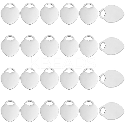 40Pcs 304 Stainless Steel Pendants STAS-DC0007-24-1