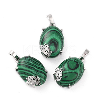 Synthetic Malachite Pendants G-C235-03B-RS-1