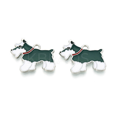 Rack Plating Alloy Enamel Pendants PALLOY-T075-159C-1