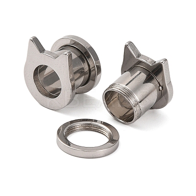 Non-Tarnish 304 Stainless Steel Ear Plugs Gauges AJEW-B029-04-1