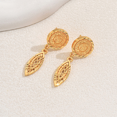 Vintage French Middle Eastern Horse Eye Alloy Dangle Stud Earrings XZ9039-1