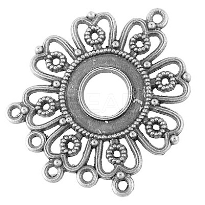 Tibetan Style Alloy Connector Cabochon Settings X-EA541Y-NF-1