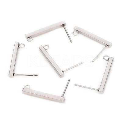 Non-Tarnish 304 Stainless Steel Stud Earring Findings STAS-L244-14B-P-1