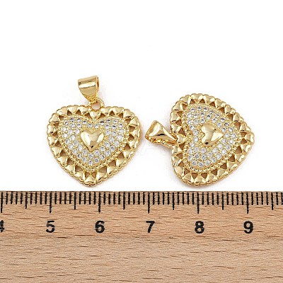 Brass Micro Pave Clear Cubic Zirconia Pendants ZIRC-I367-13G-06-1