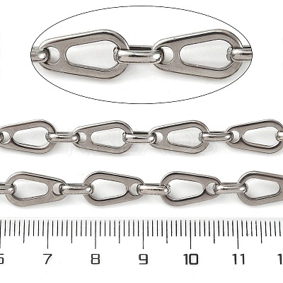 304 Stainless Steel Teardrop Link Chains CHS-S012-09P-1