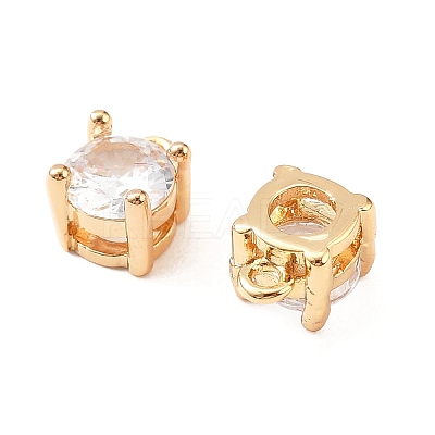 Brass Micro Pave Cubic Zirconia Pendants KK-D382-04G-02-1