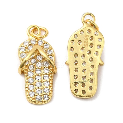 925 Sterling Silver Micro Pave Cubic Zirconia Shoe Pendants STER-I010-04G-1