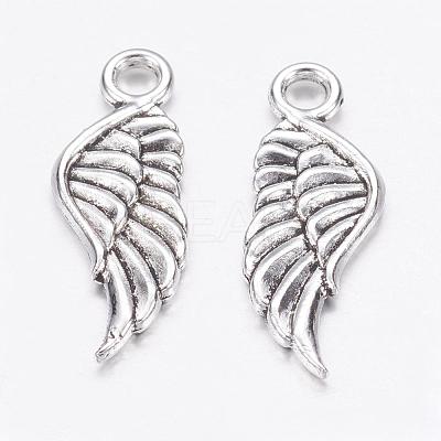 Tibetan Style Zinc Alloy Wing Pendants X-TIBEP-R334-382AS-RS-1
