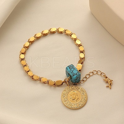 Alloy Synthetic TurquoiseCharm Bracelets FS-WG4587F-04-1