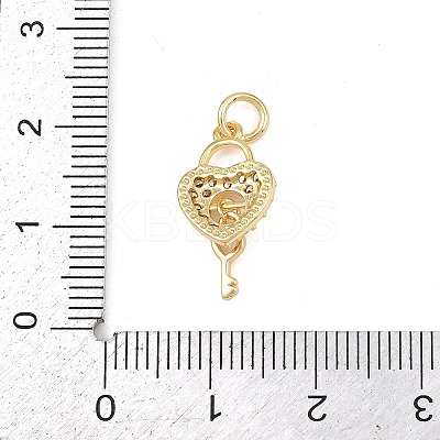 Brass Micro Pave Cubic Zirconia Charms KK-G544-13G-1