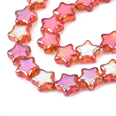 Electroplate Glass Beads Strands EGLA-N008-008-1