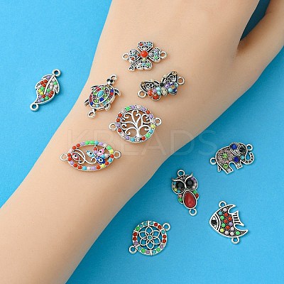10Pcs 10 Styles Alloy Connector Charms FIND-YW0004-21-1
