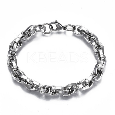 Non-Tarnish 201 Stainless Steel Rope Chain Bracelet for Men Women BJEW-S057-74-1