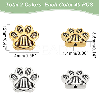 80Pcs 2 Colors Tibetan Style Alloy Beads FIND-PH0005-72-1