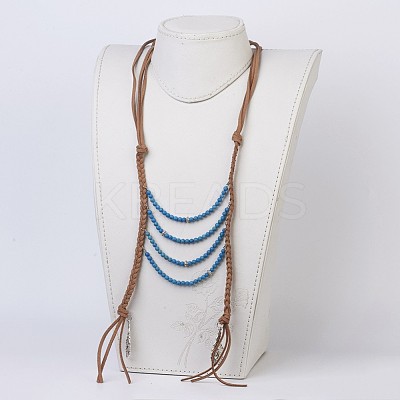Natural & Synthetic Mixed Stone Tiered Necklaces NJEW-JN02124-1