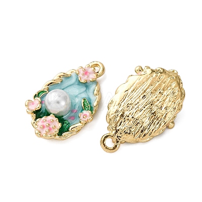 Light Gold Tone Alloy Enamel Pendants ENAM-B028-03KCG-01-1