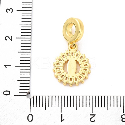 Brass Clear Cubic Zirconia European Dangle Pendants KK-D325-28G-08-1