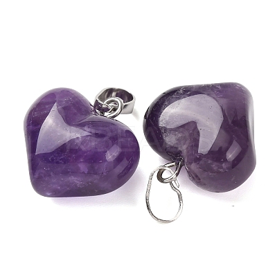 Natural Amethyst Pendants G-B188-04P-02-1