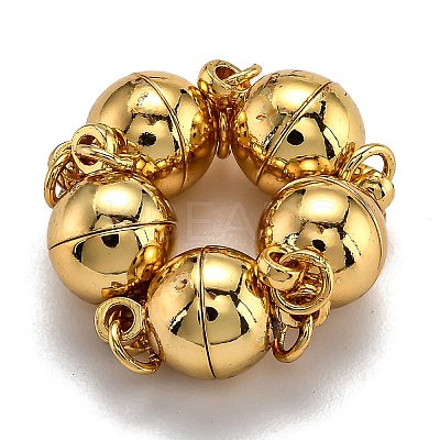 Rack Plating Brass Magnetic Clasps with Loops X-KK-F801-03B-G-1