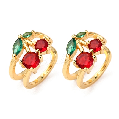 Brass Micro Pave Cubic Zirconia Cuff Earrings EJEW-D328-06G-03-1