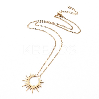 Ion Plating(IP) 304 Stainless Steel Pendant Necklaces NJEW-Z007-01G-1